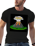 Volcano Graphic Black T-Shirt - Bold & Unique Design