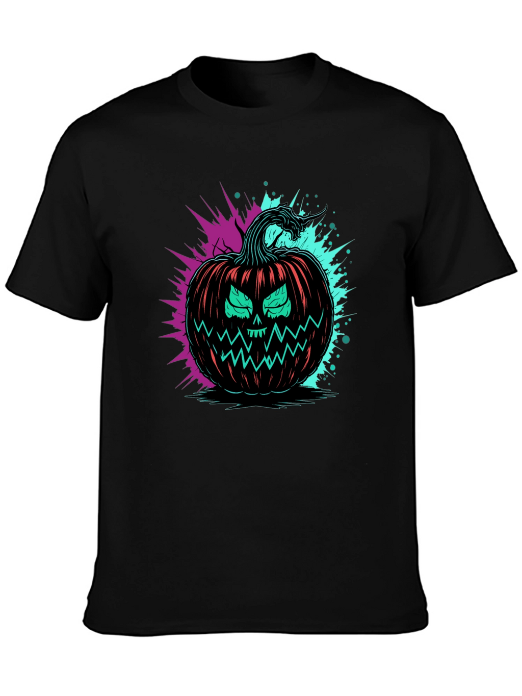 Neon Pumpkin Graphic Tee - Halloween Ready!