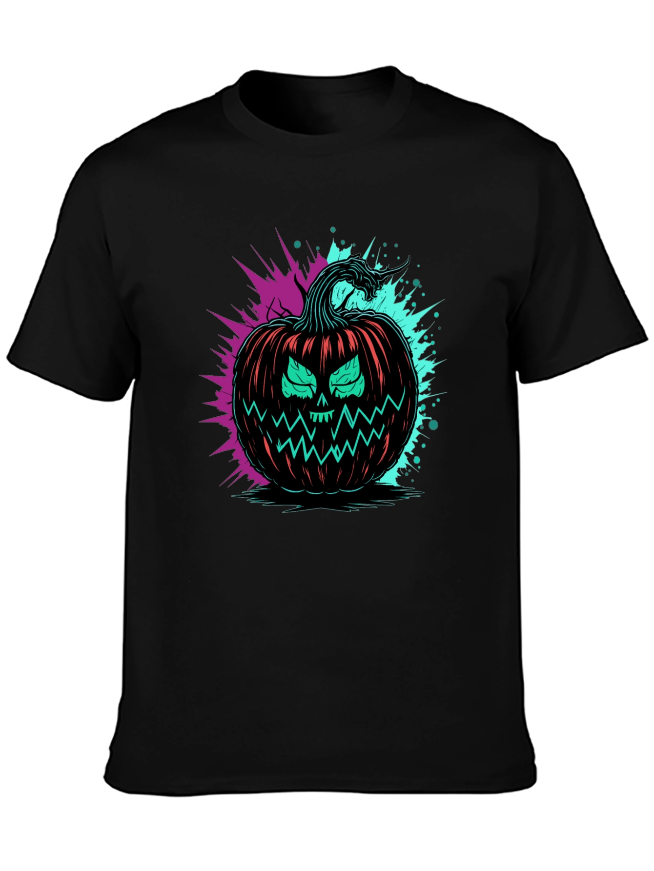 Neon Pumpkin Graphic Tee - Halloween Ready!