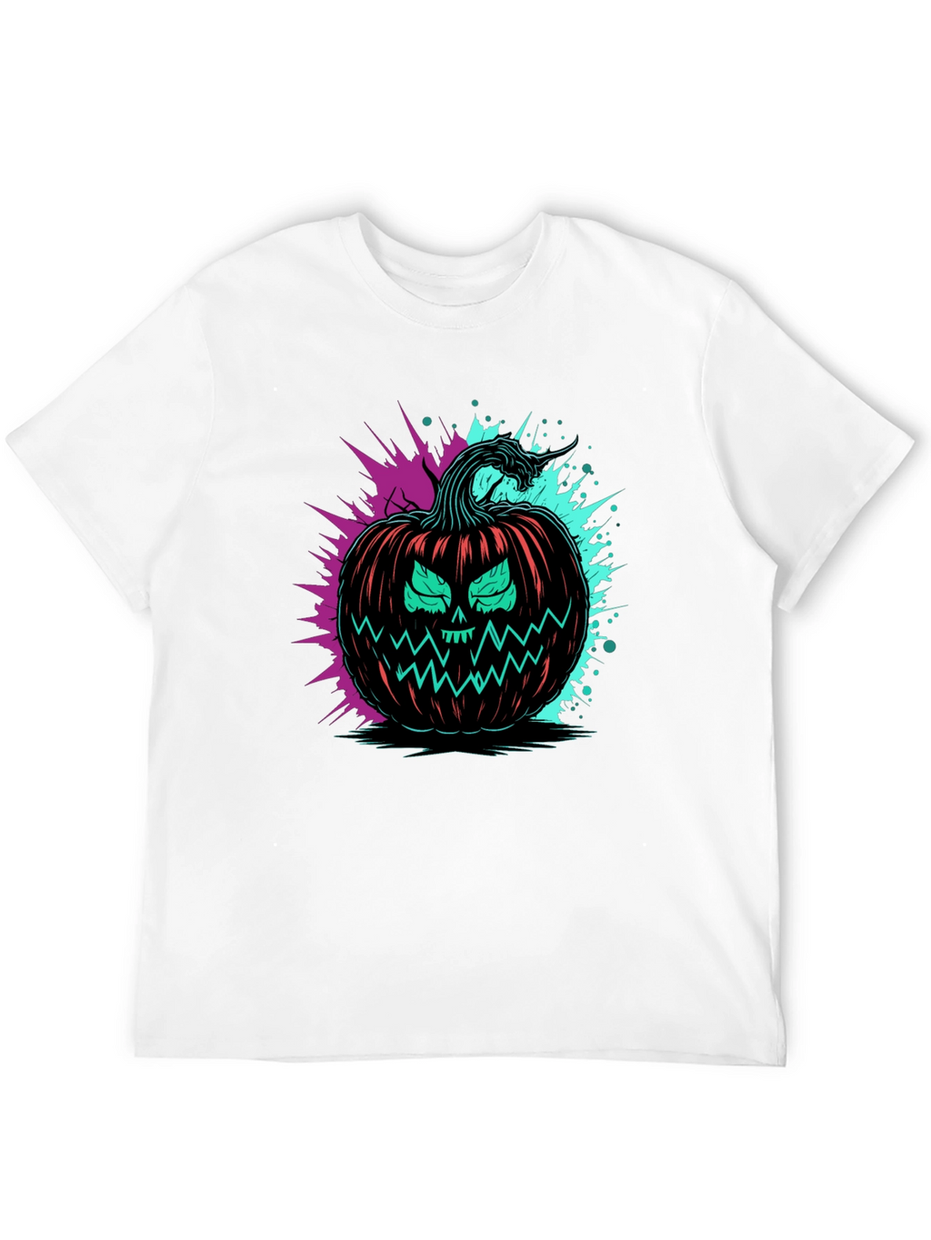 Neon Pumpkin Graphic Tee - Halloween Ready!