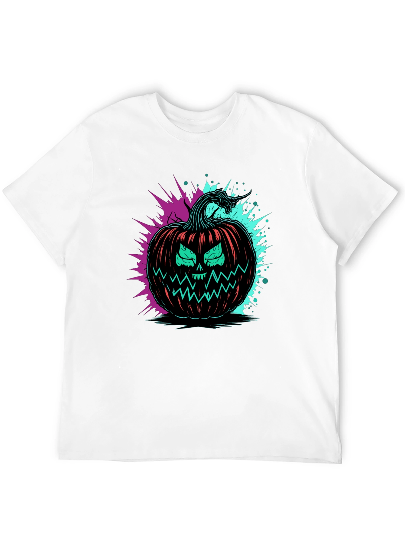 Neon Pumpkin Graphic Tee - Halloween Ready!
