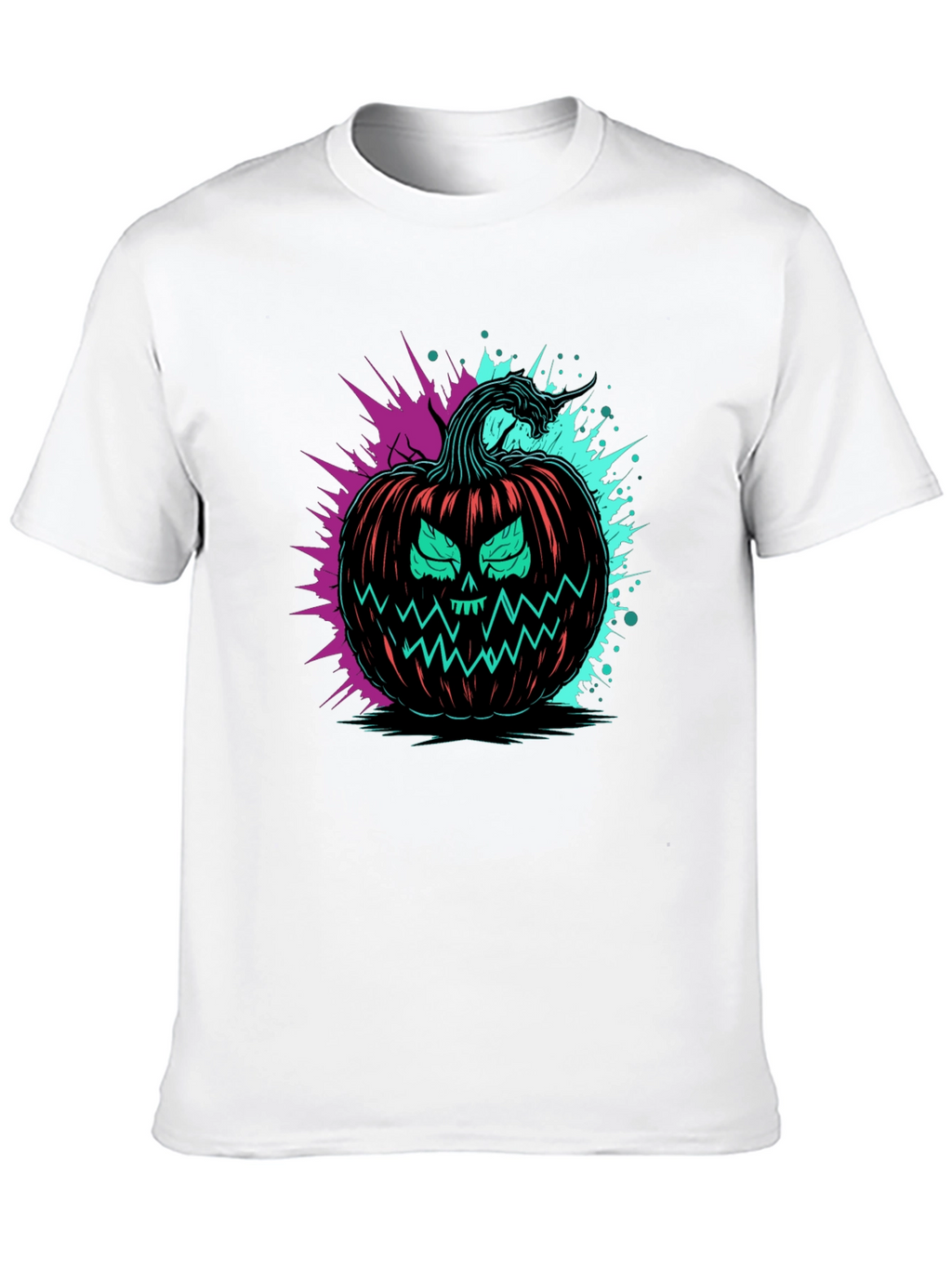 Neon Pumpkin Graphic Tee - Halloween Ready!