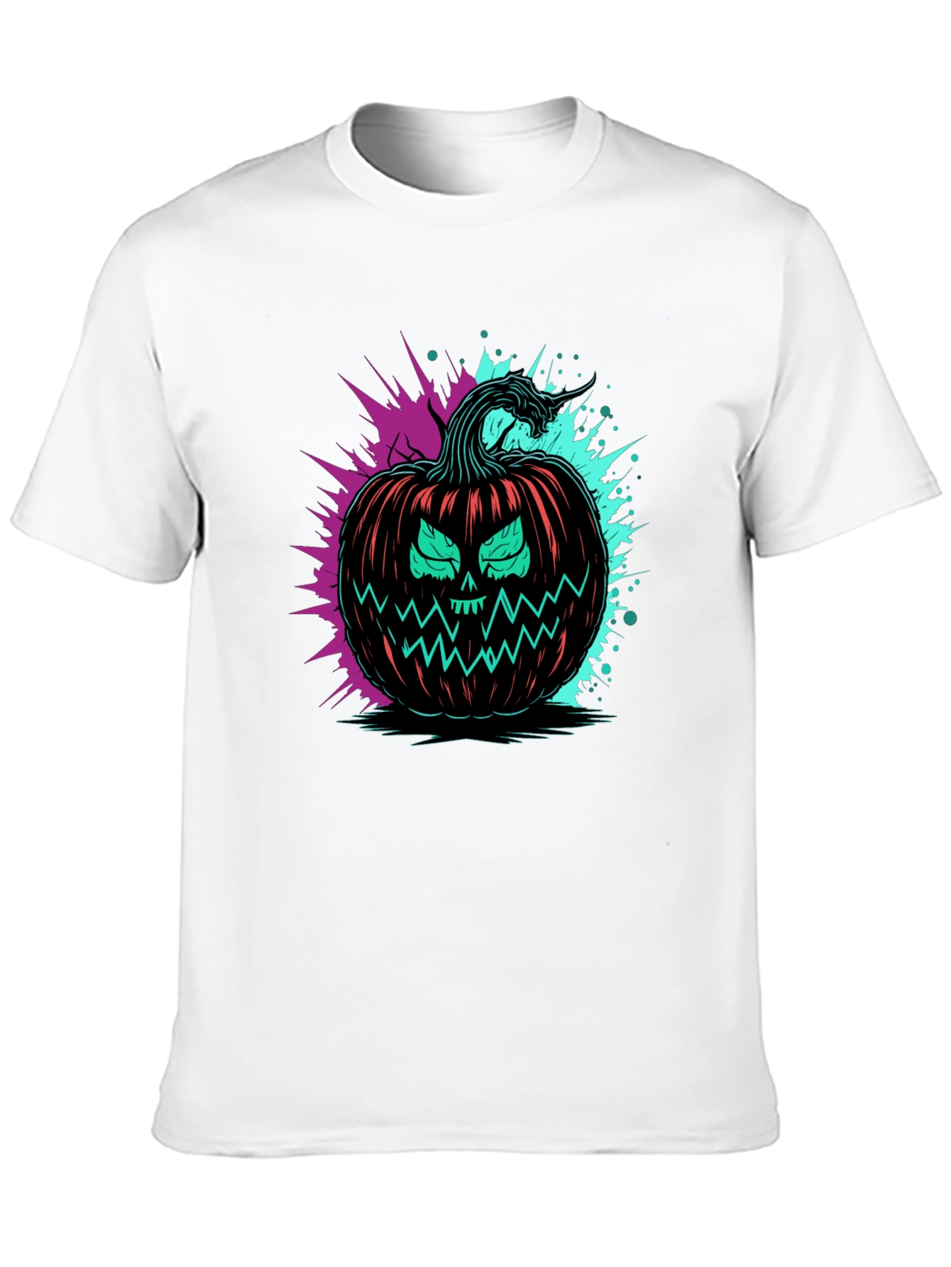 Neon Pumpkin Graphic Tee - Halloween Ready!
