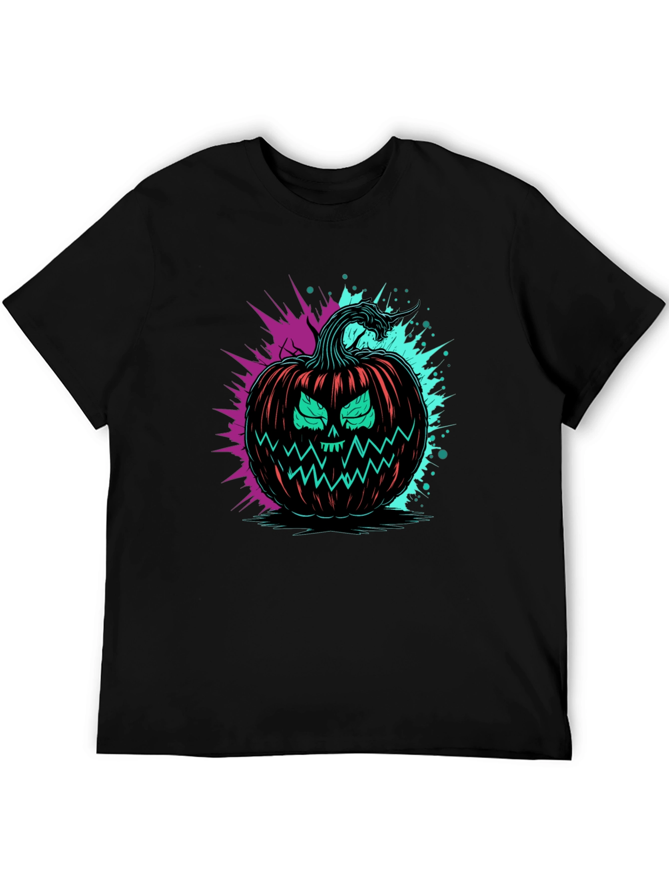 Neon Pumpkin Graphic Tee - Halloween Ready!