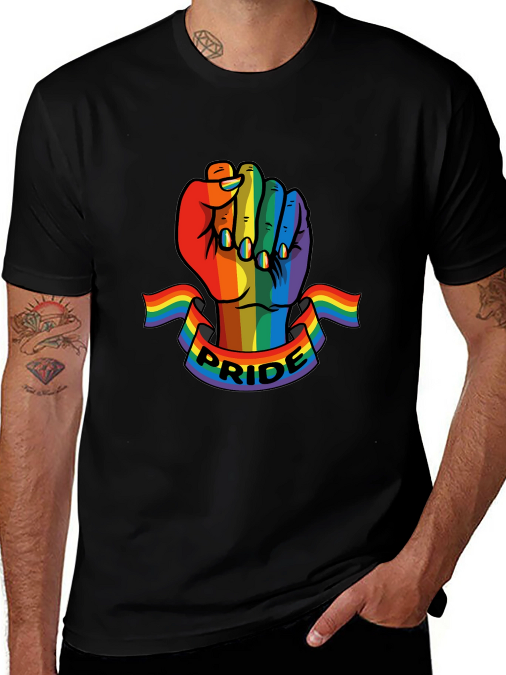 Pride Fist T-Shirt - LGBTQ+ Rainbow Graphic Tee