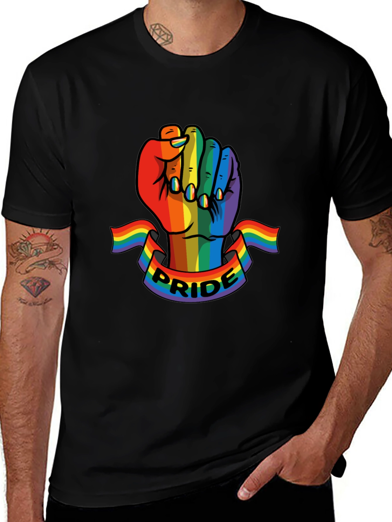 Pride Fist T-Shirt - LGBTQ+ Rainbow Graphic Tee
