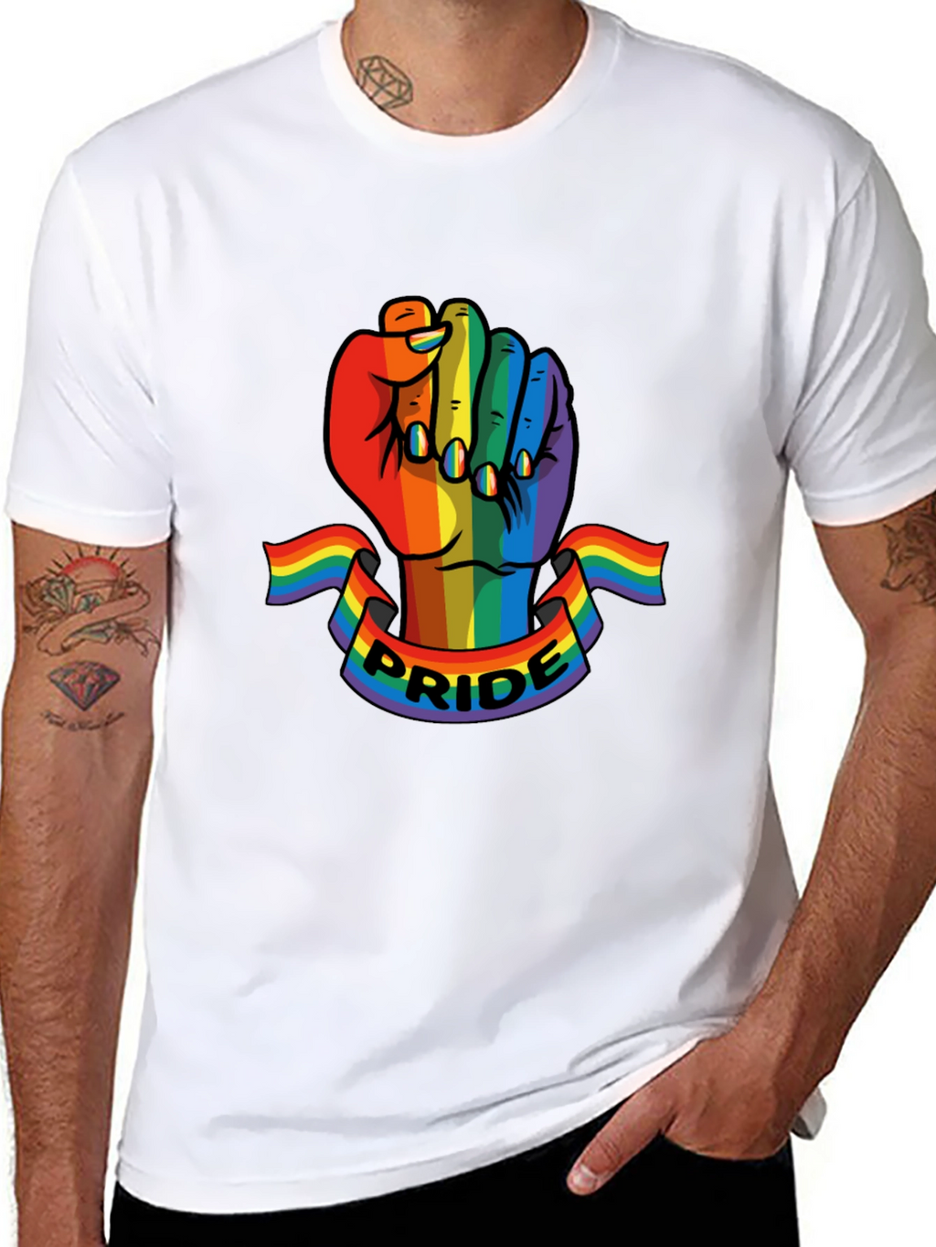 Pride Fist T-Shirt - LGBTQ+ Rainbow Graphic Tee