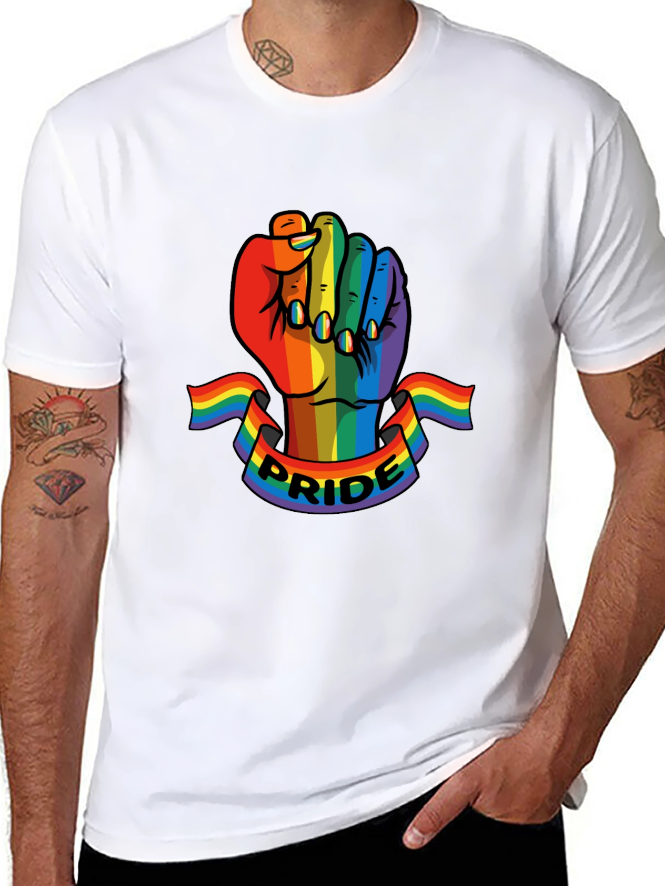Pride Fist T-Shirt - LGBTQ+ Rainbow Graphic Tee
