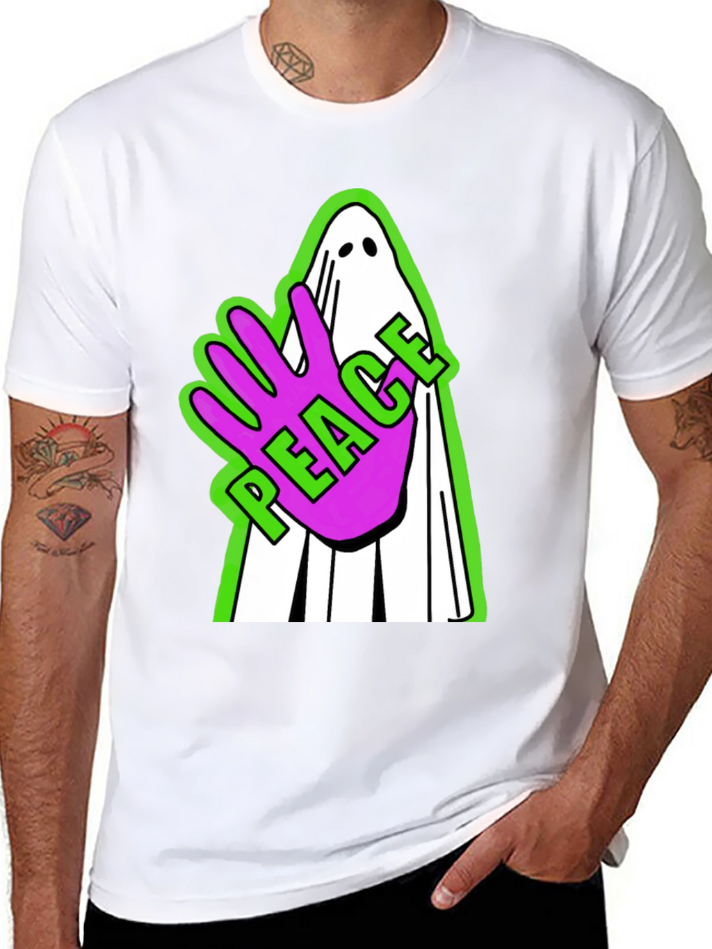 Peace Ghost Graphic T-Shirt
