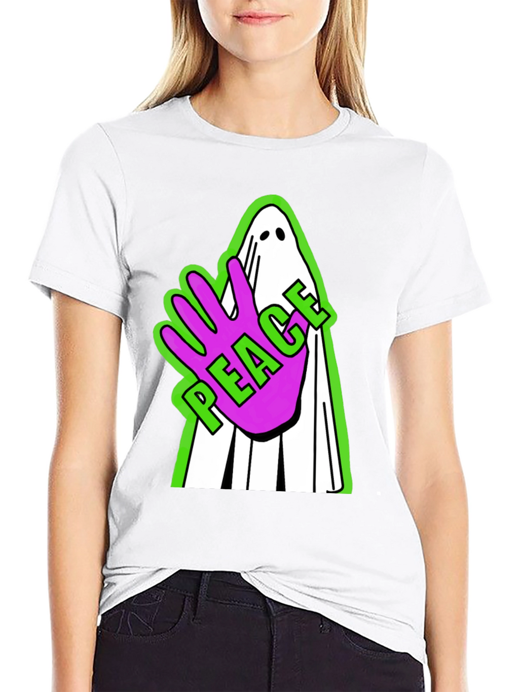 Peace Ghost Graphic T-Shirt