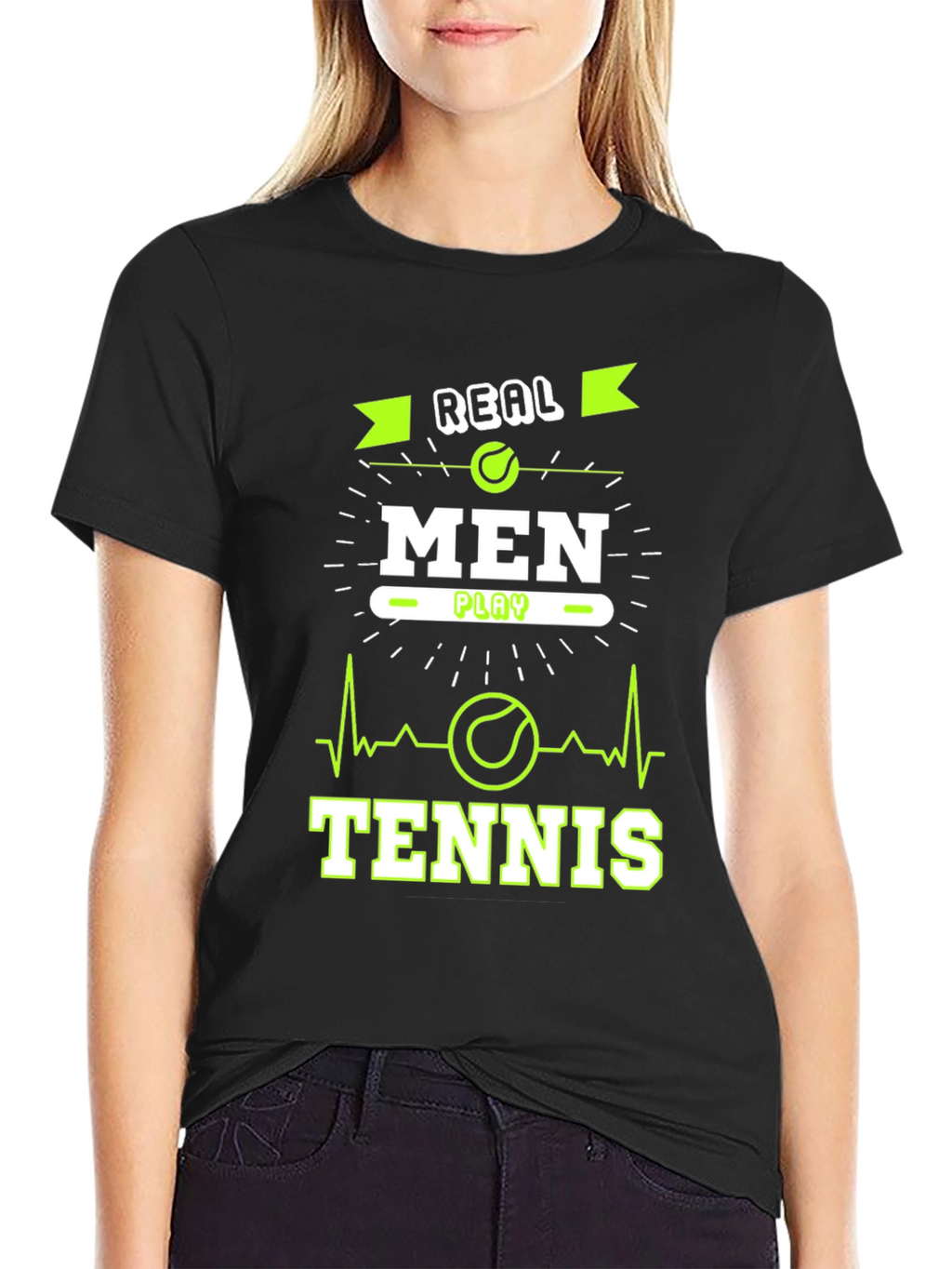Real Men Play Tennis Graphic T-Shirt