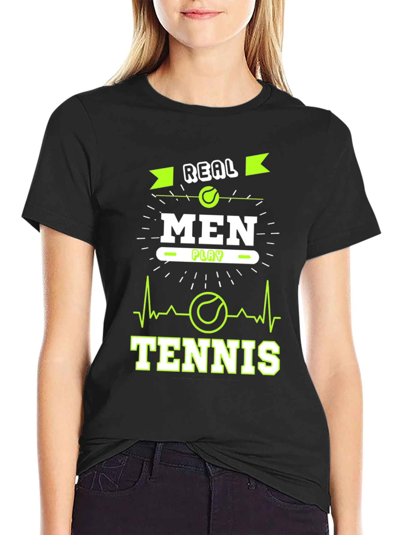 Real Men Play Tennis Graphic T-Shirt