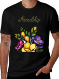 Friendship Floral T-Shirt - Black