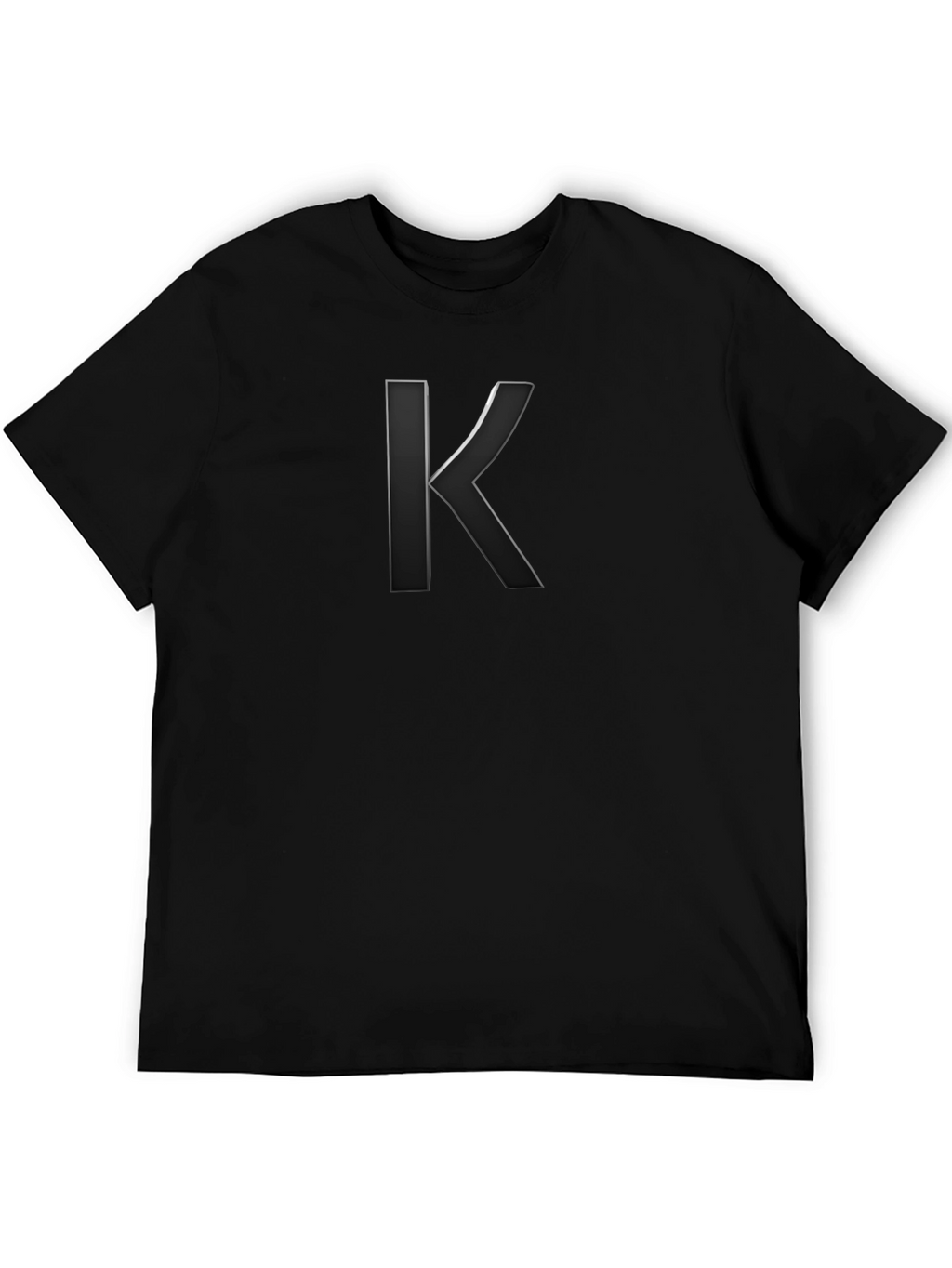 Mens Black Tee with Stylish Letter K