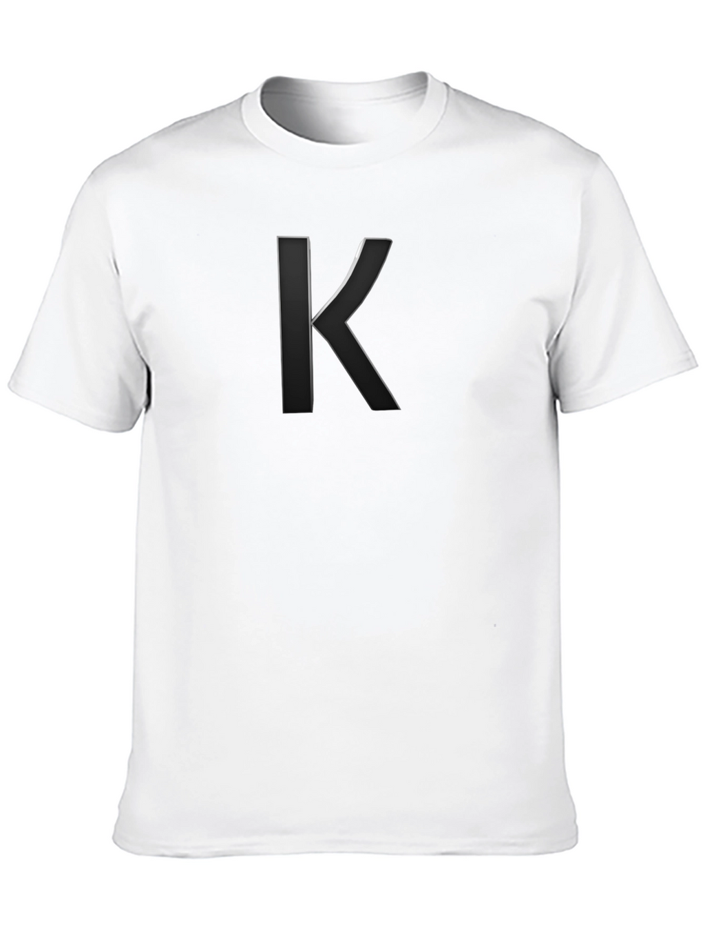 Mens Black Tee with Stylish Letter K