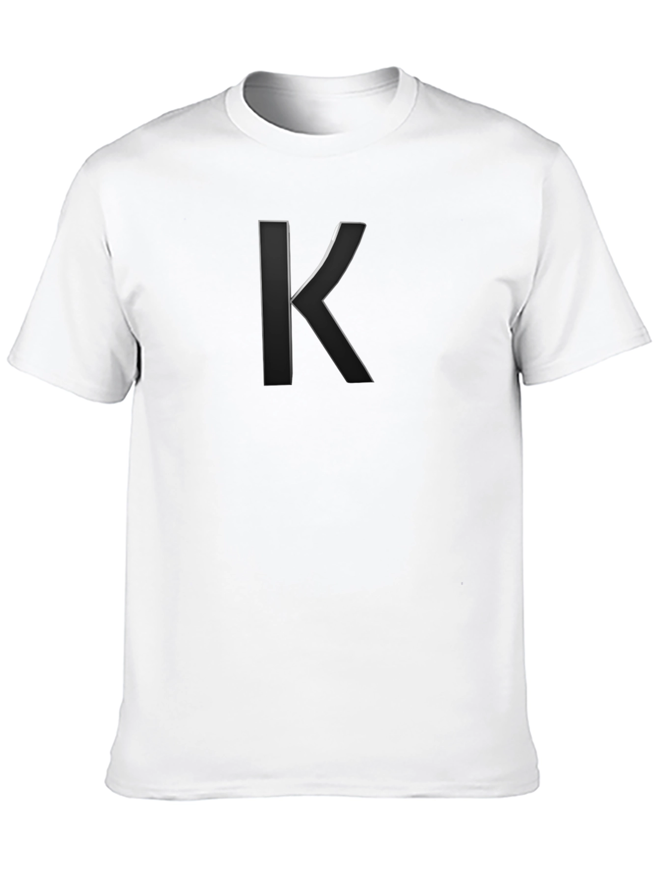 Mens Black Tee with Stylish Letter K