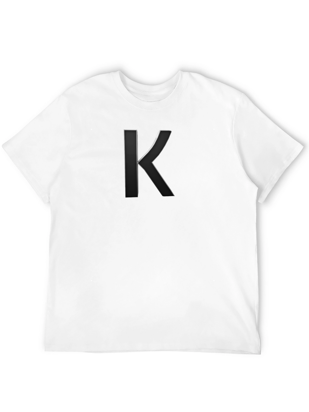 Mens Black Tee with Stylish Letter K