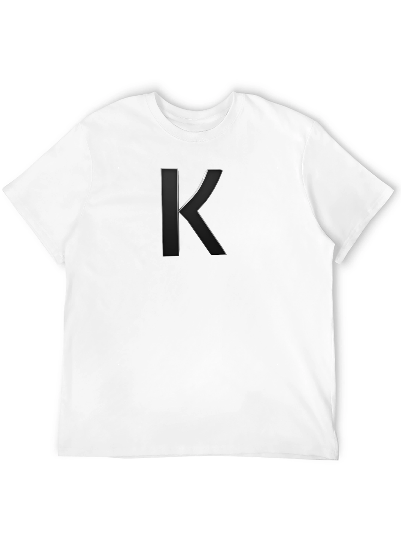 Mens Black Tee with Stylish Letter K