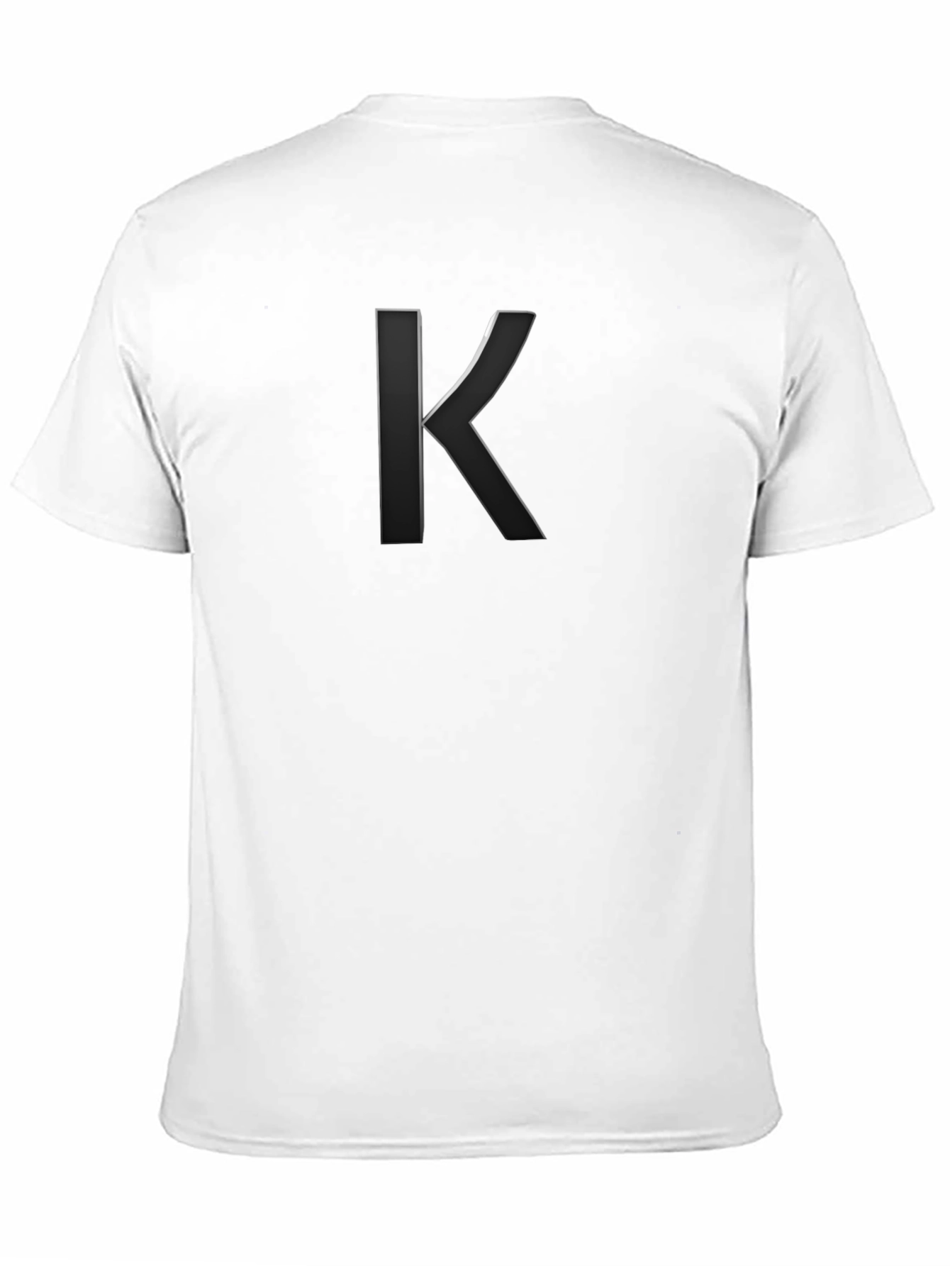 Mens Black Tee with Stylish Letter K