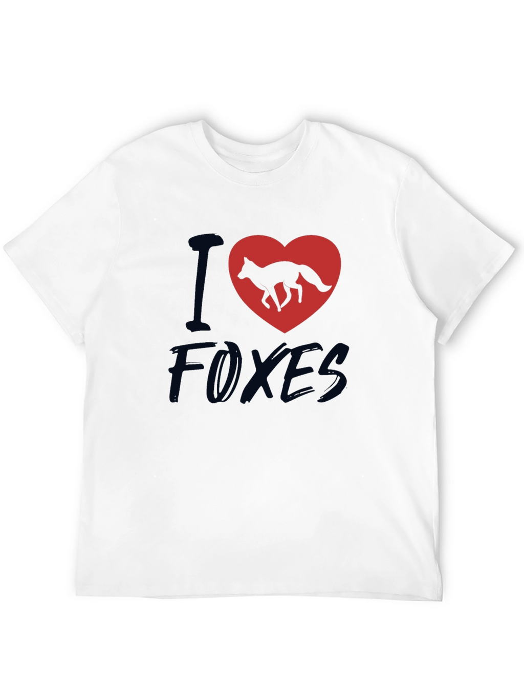 I Heart Foxes T-Shirt - Black Cotton Tee