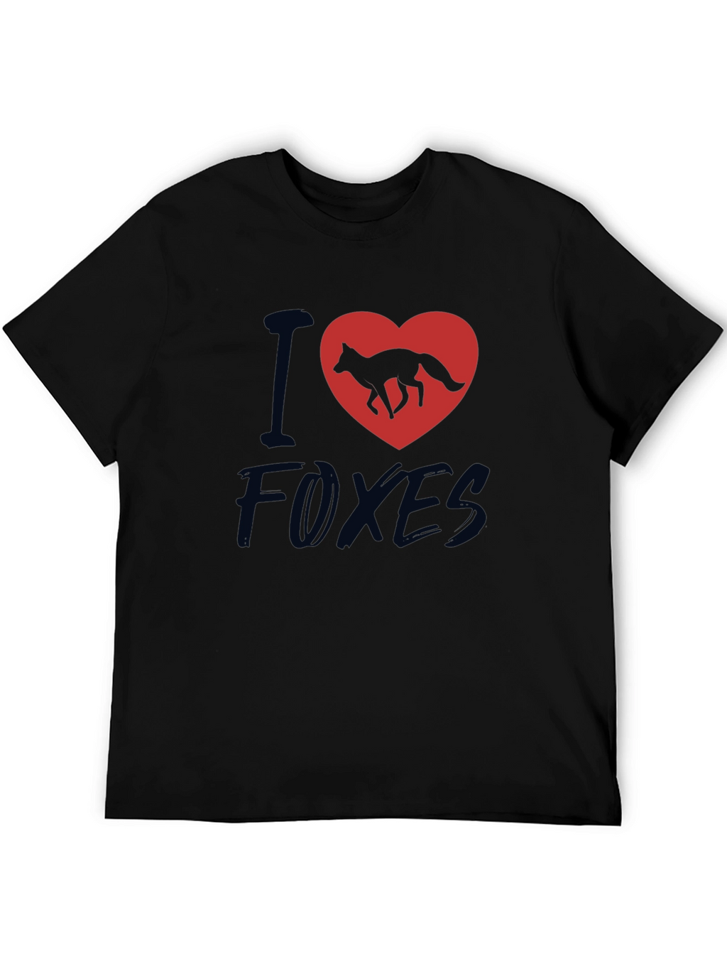 I Heart Foxes T-Shirt - Black Cotton Tee