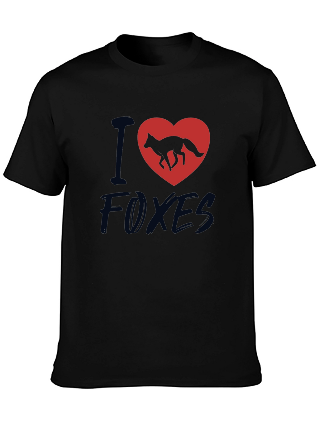 I Heart Foxes T-Shirt - Black Cotton Tee