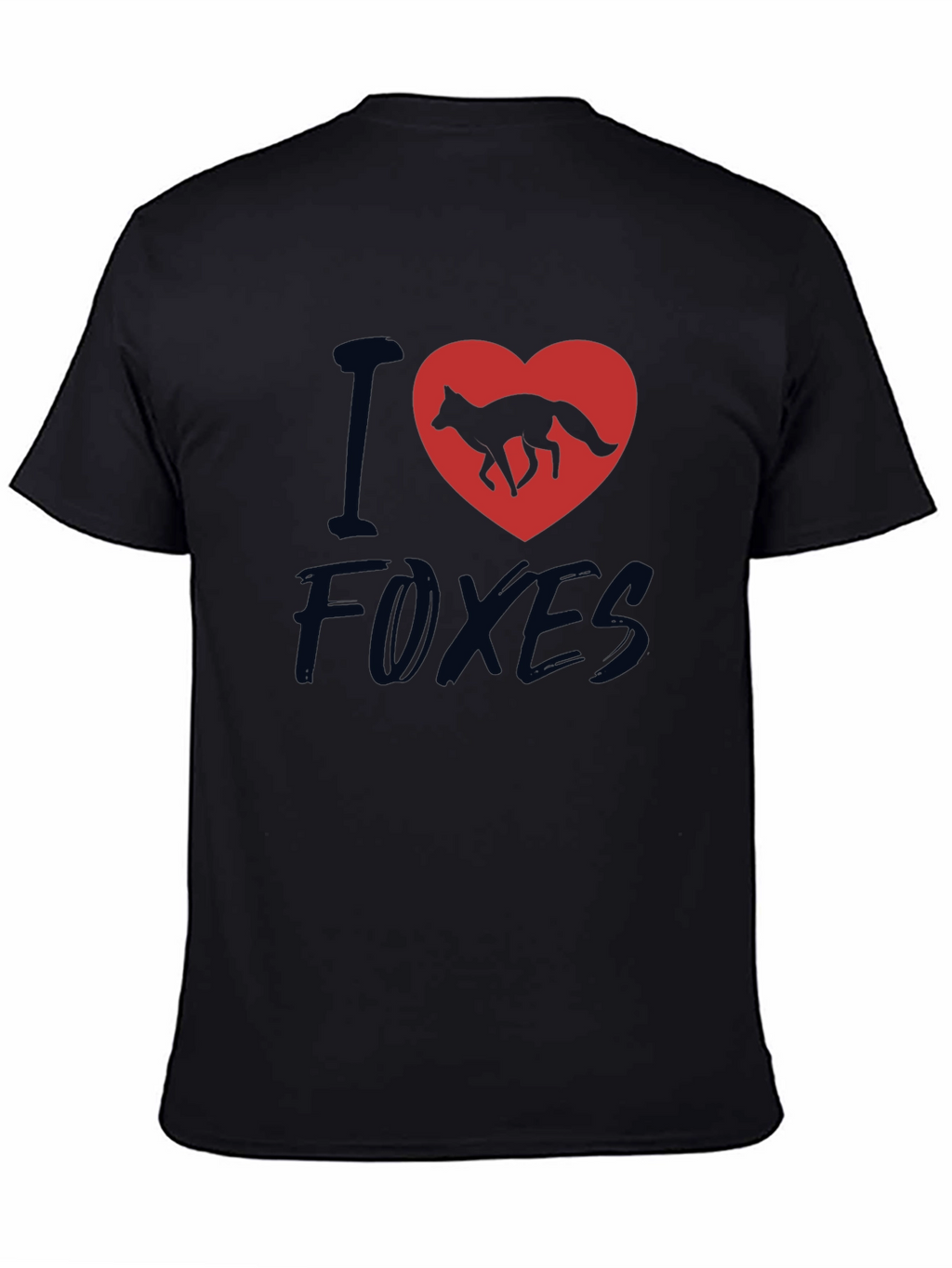 I Heart Foxes T-Shirt - Black Cotton Tee