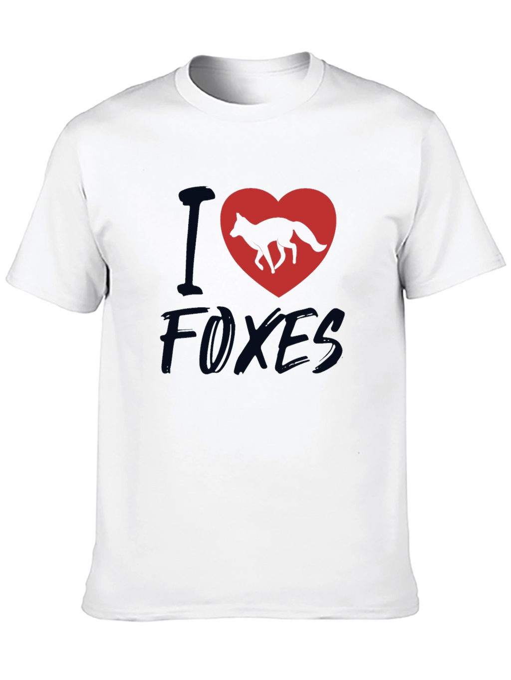 I Heart Foxes T-Shirt - Black Cotton Tee