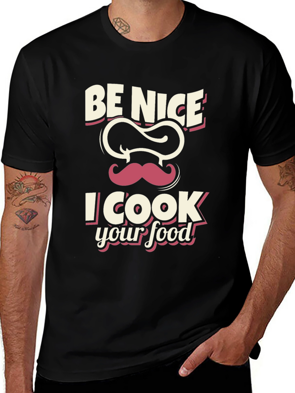 Be Nice I Cook Your Food Black T-Shirt