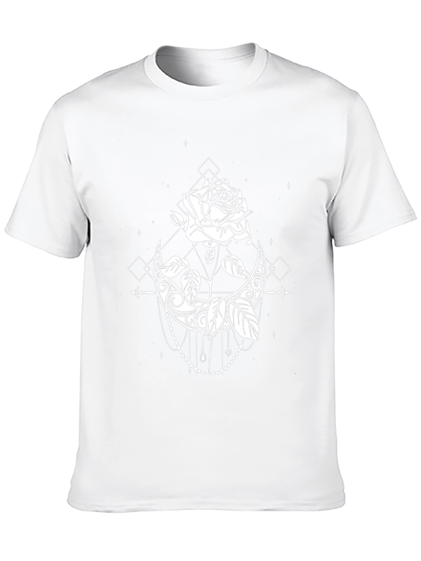 Mystic Rose & Moon Graphic Tee - Black