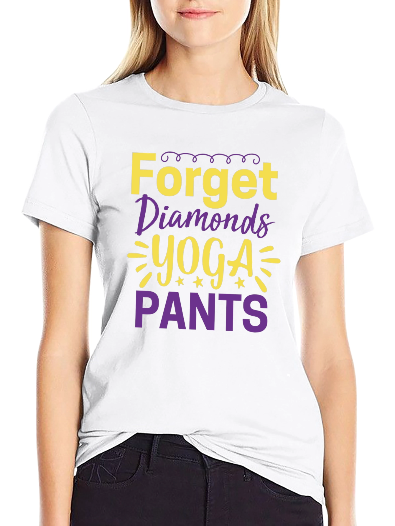 Forget Diamonds Yoga Pants Graphic Tee
