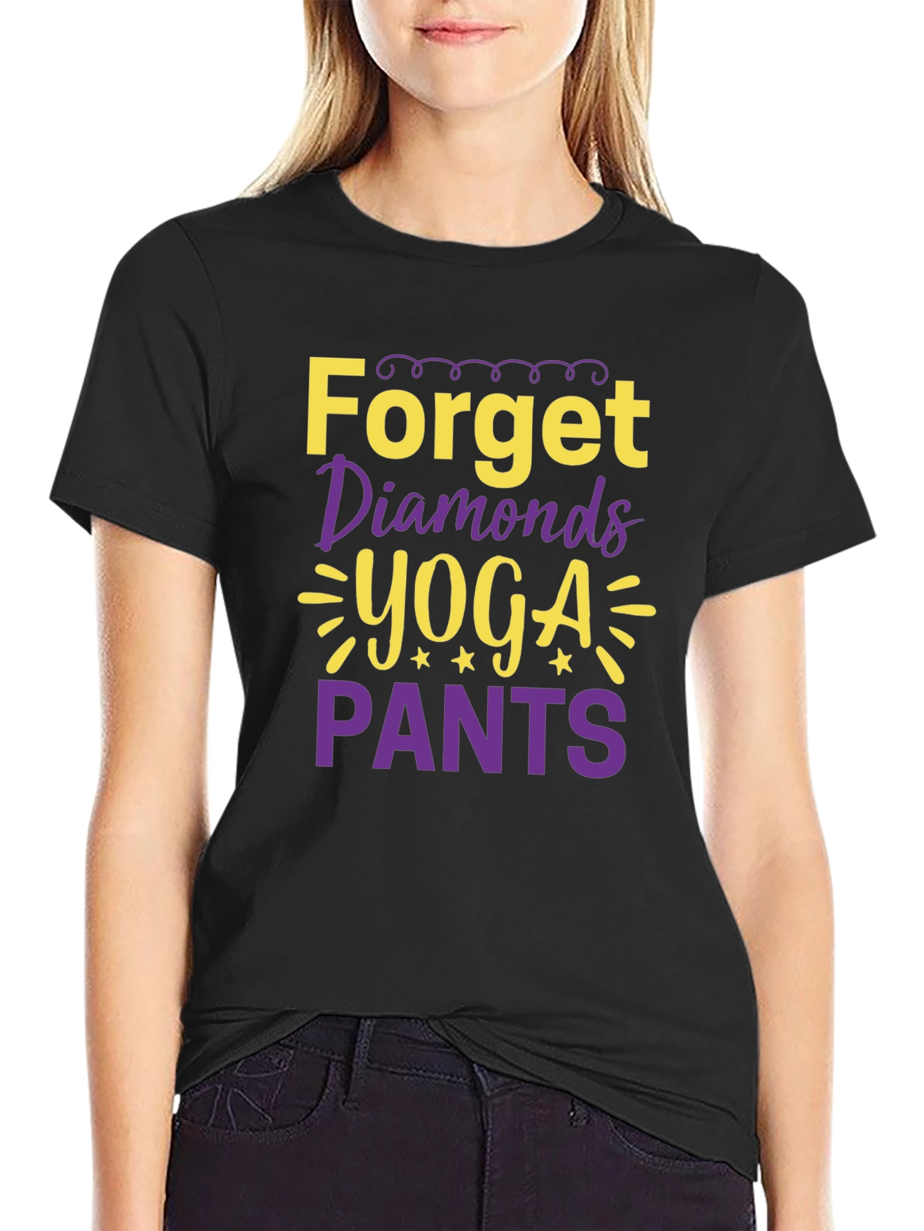 Forget Diamonds Yoga Pants Graphic Tee