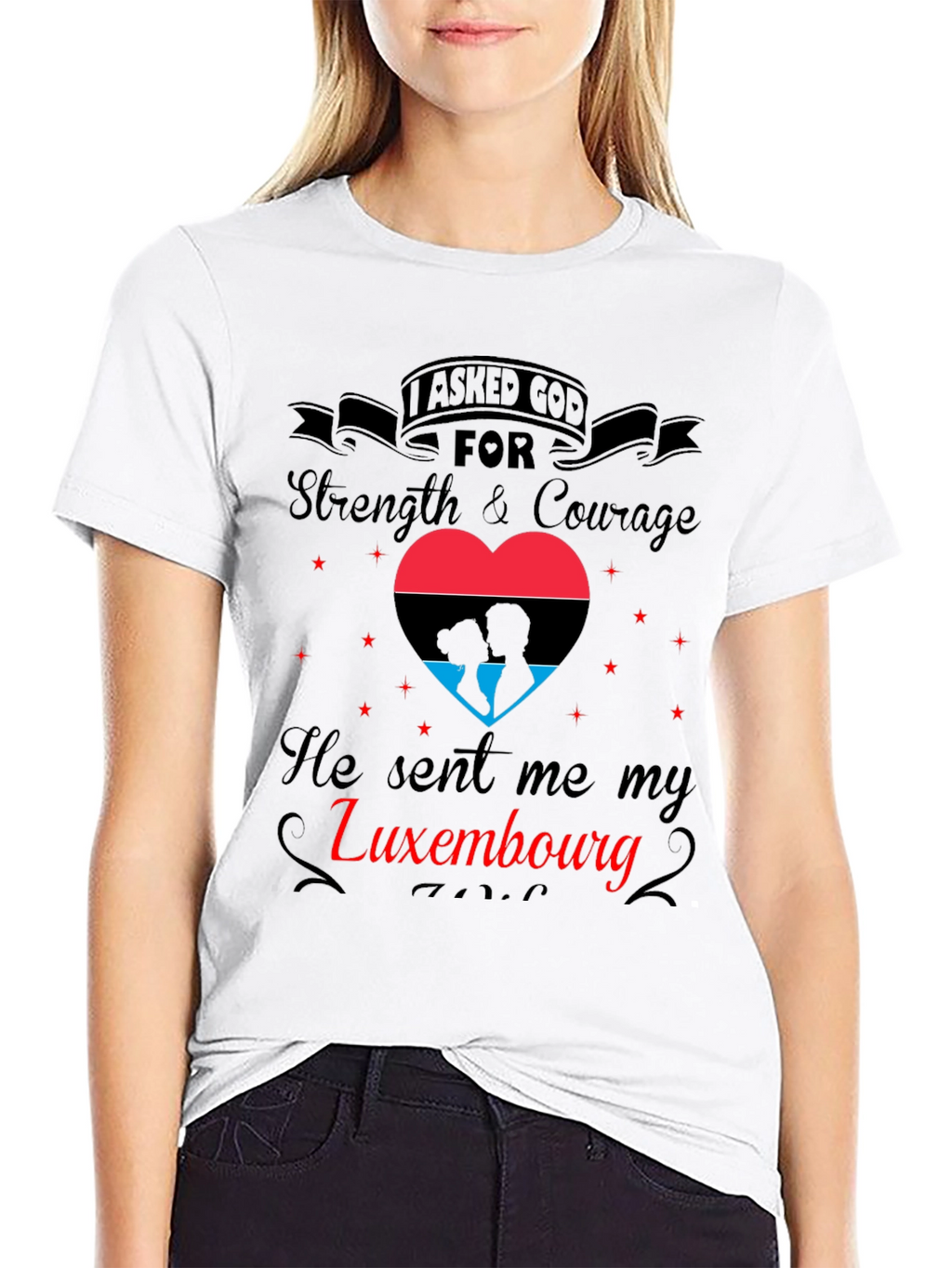 Luxembourg Love T-Shirt - Strength & Courage Design