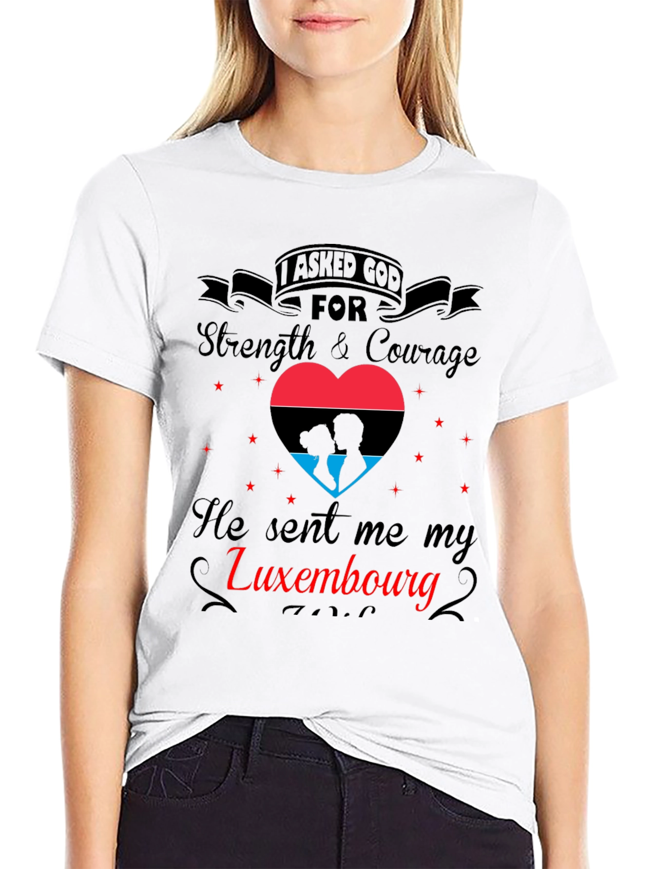 Luxembourg Love T-Shirt - Strength & Courage Design