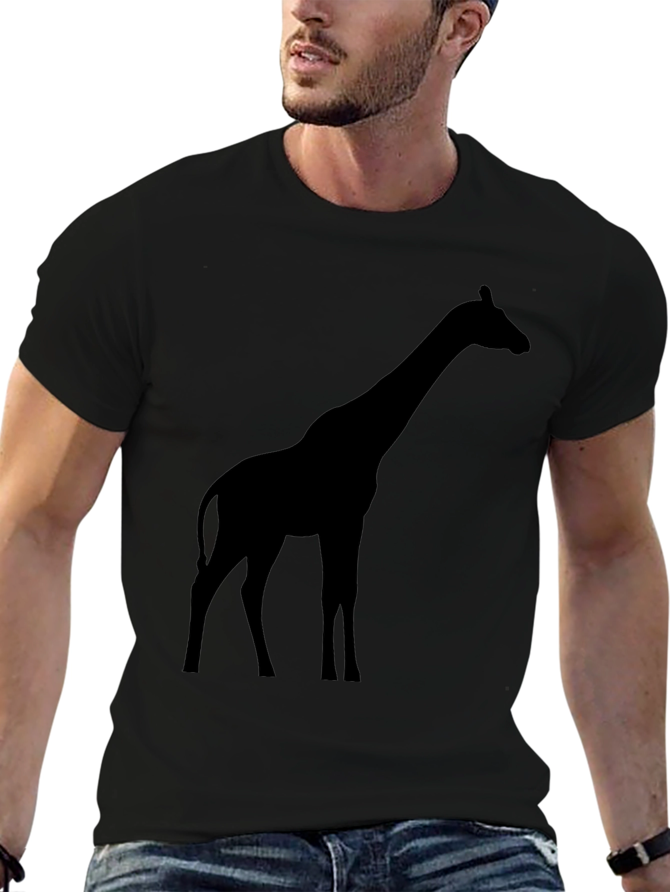 Giraffe Silhouette T-Shirt - Classic Crew Neck