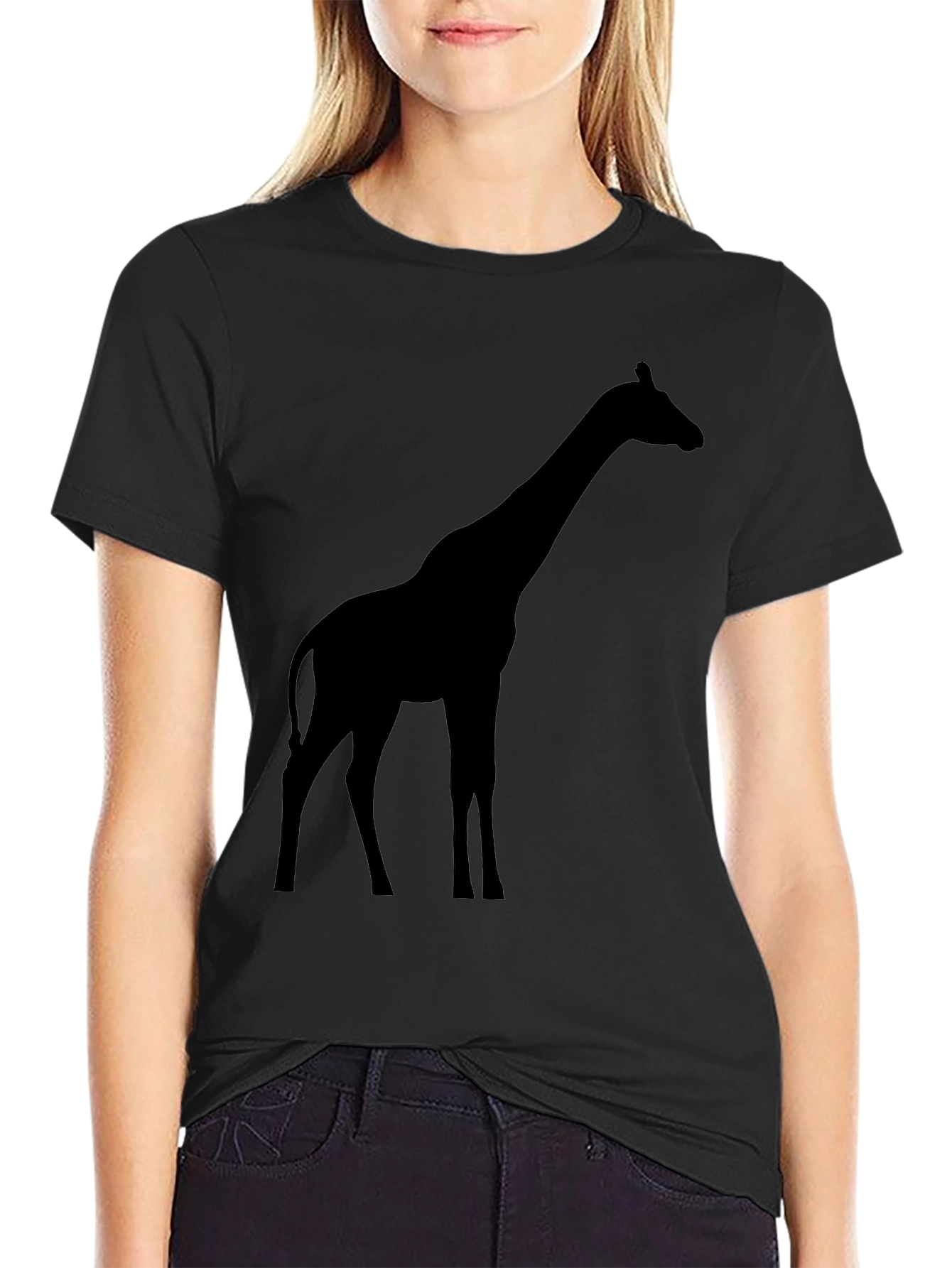Giraffe Silhouette T-Shirt - Classic Crew Neck