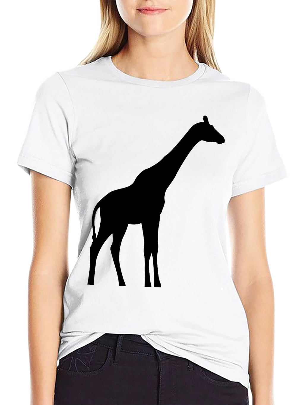 Giraffe Silhouette T-Shirt - Classic Crew Neck