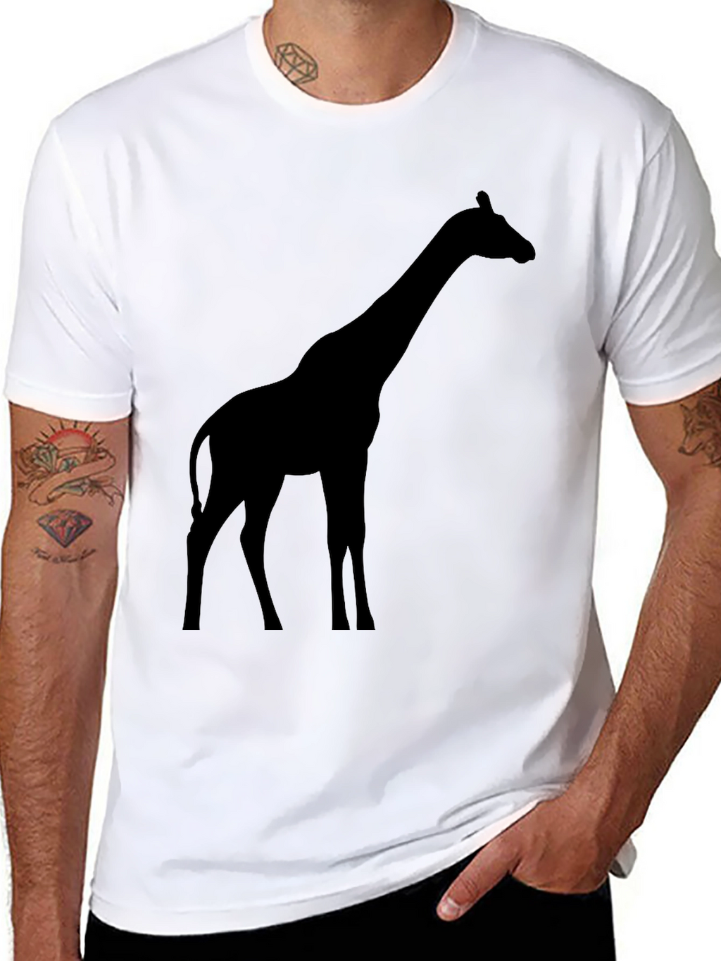 Giraffe Silhouette T-Shirt - Classic Crew Neck