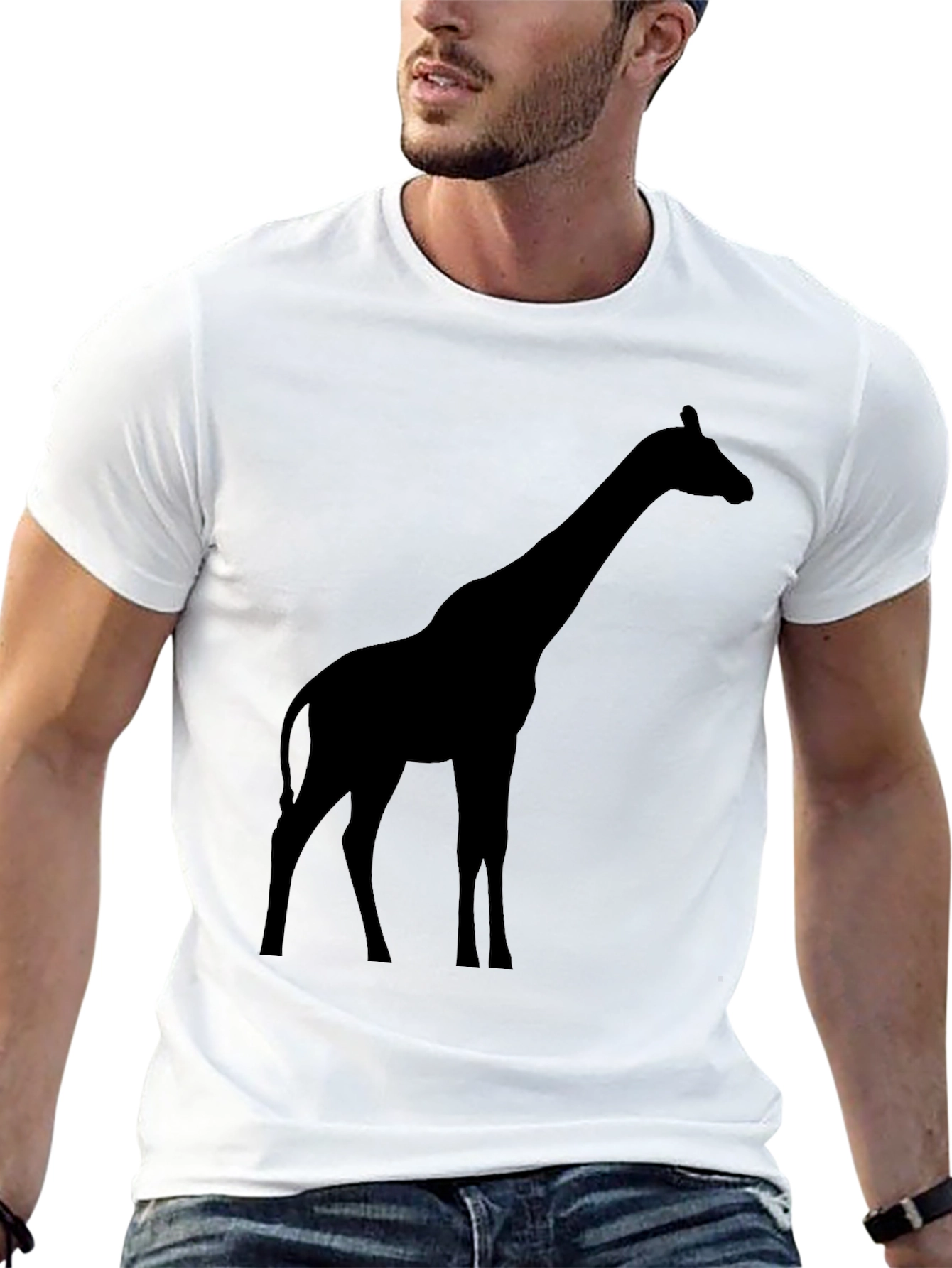 Giraffe Silhouette T-Shirt - Classic Crew Neck