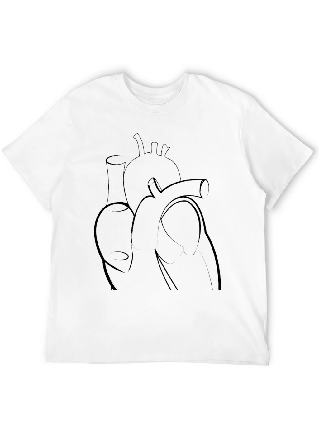 Anatomical Heart Line Art Graphic Tee - Black