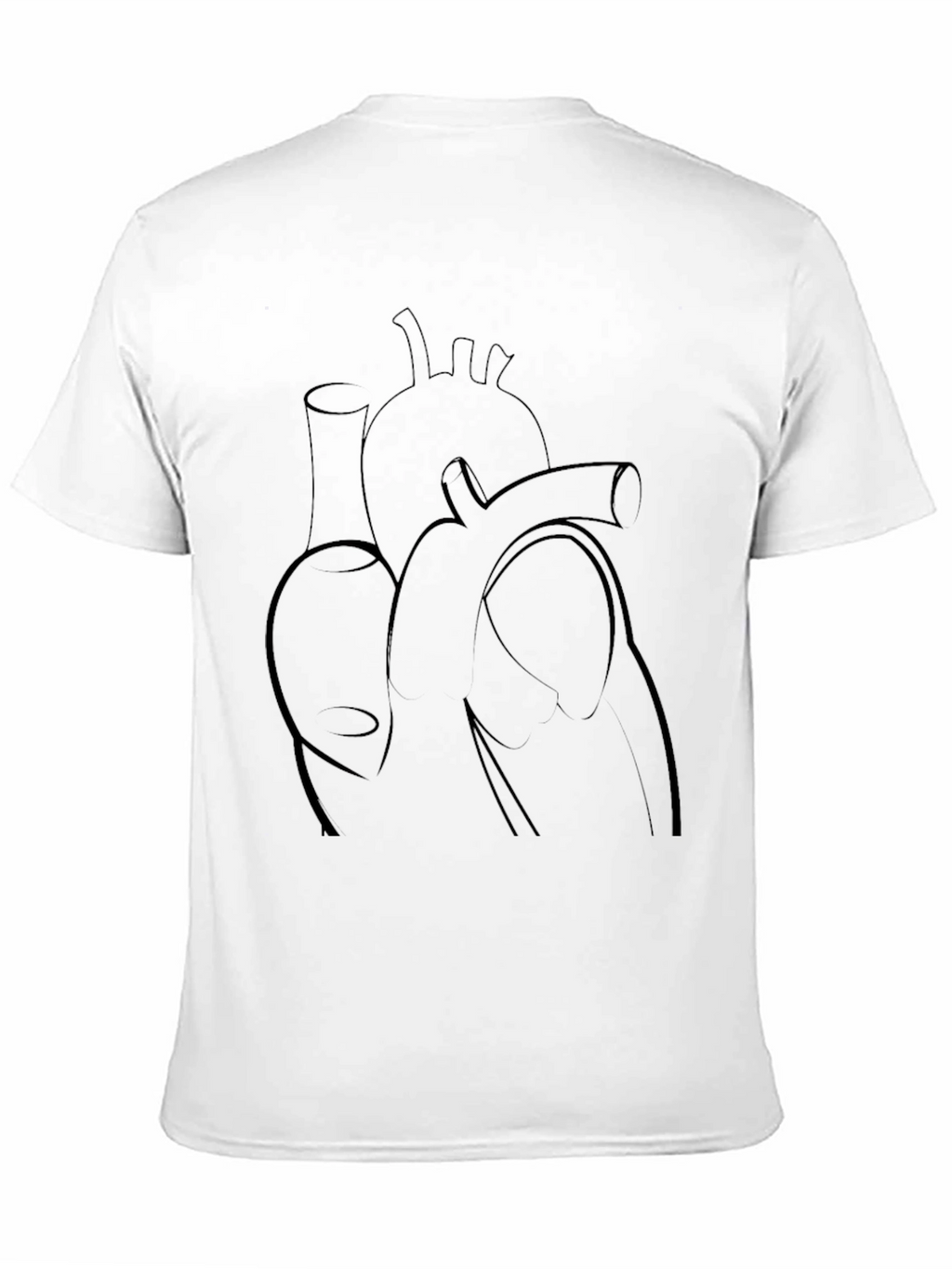Anatomical Heart Line Art Graphic Tee - Black