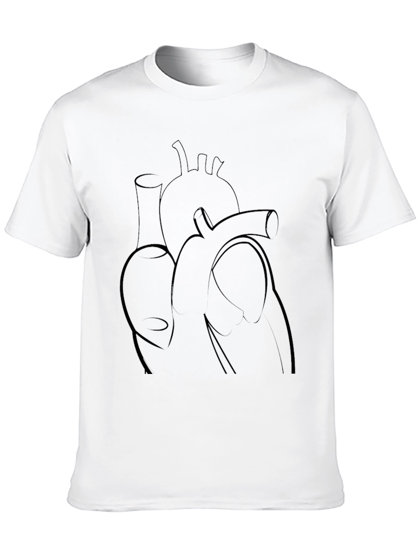 Anatomical Heart Line Art Graphic Tee - Black