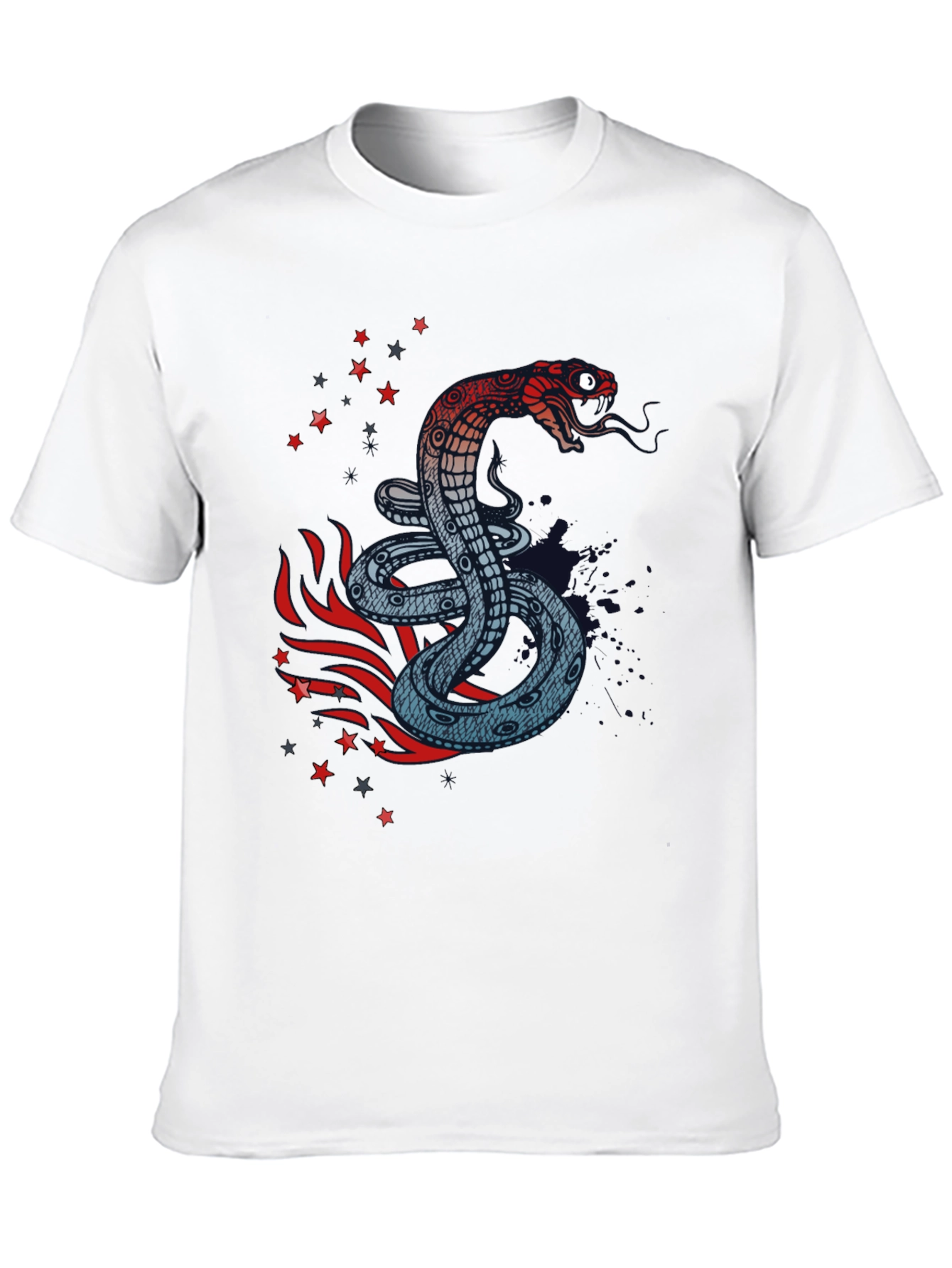 Snake Graphic Print Black T-Shirt