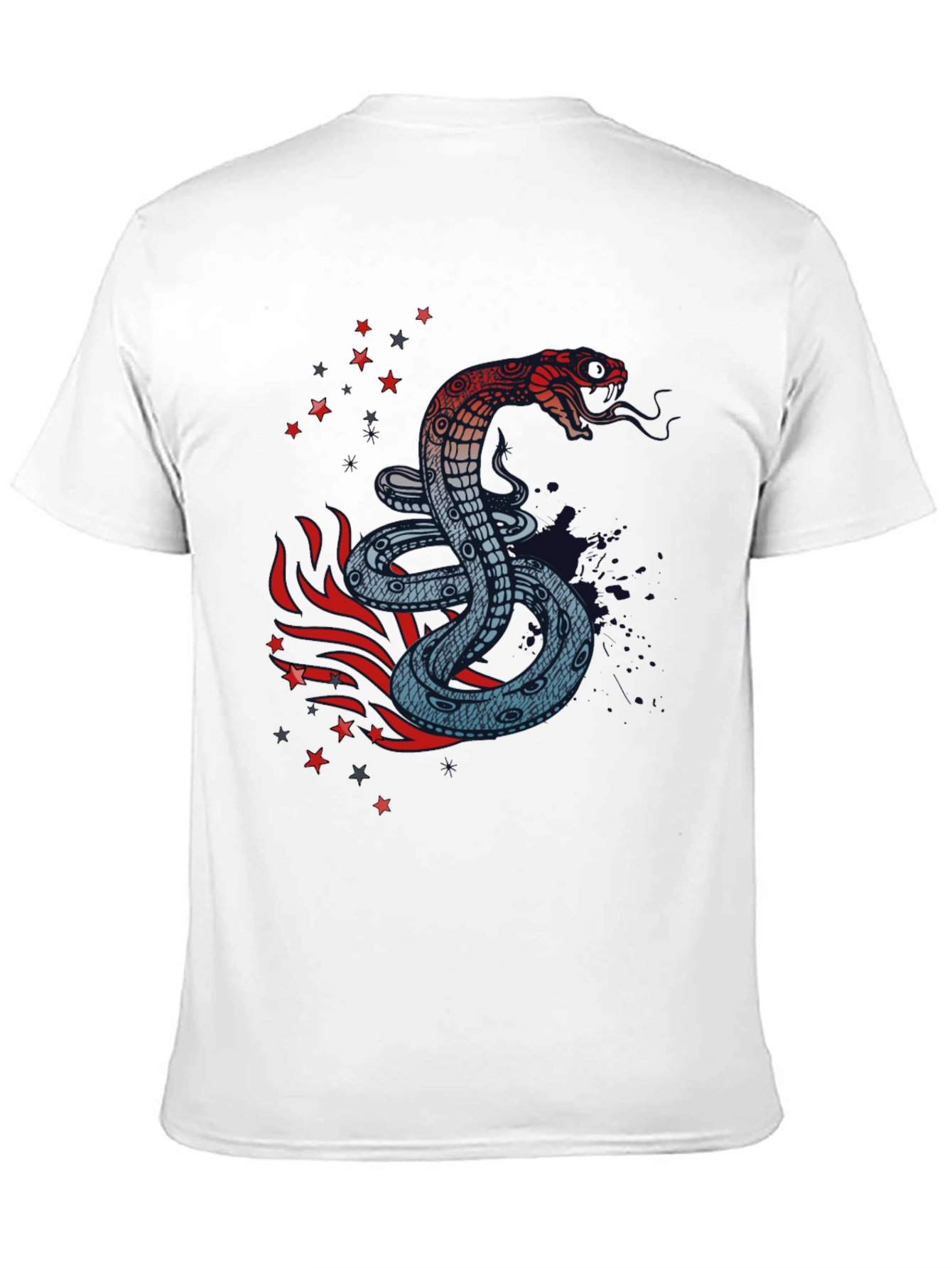 Snake Graphic Print Black T-Shirt