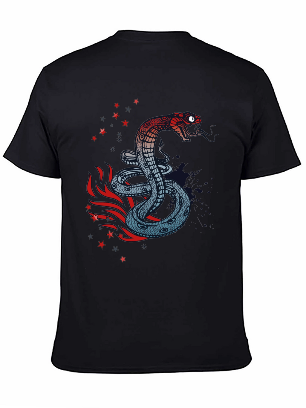 Snake Graphic Print Black T-Shirt