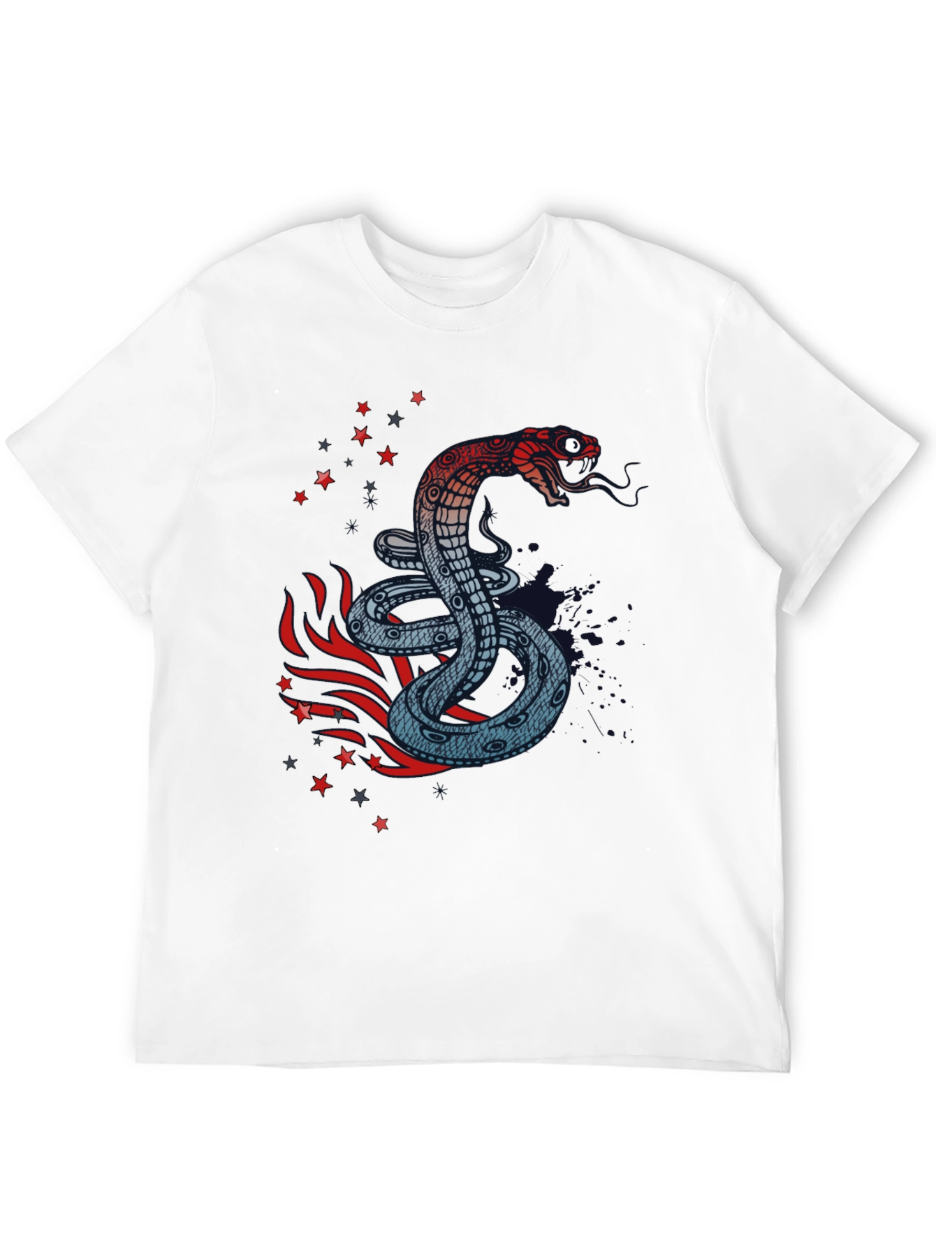 Snake Graphic Print Black T-Shirt