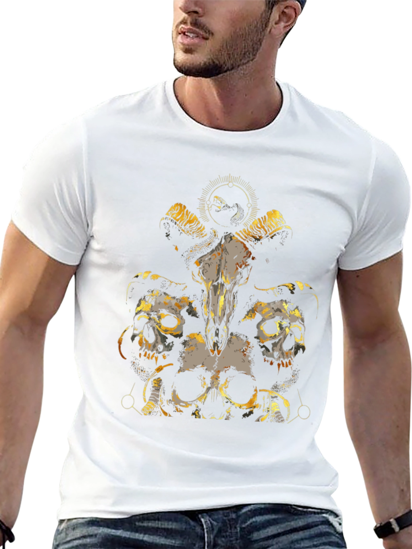 Skull & Ram Graphic Tee - Black