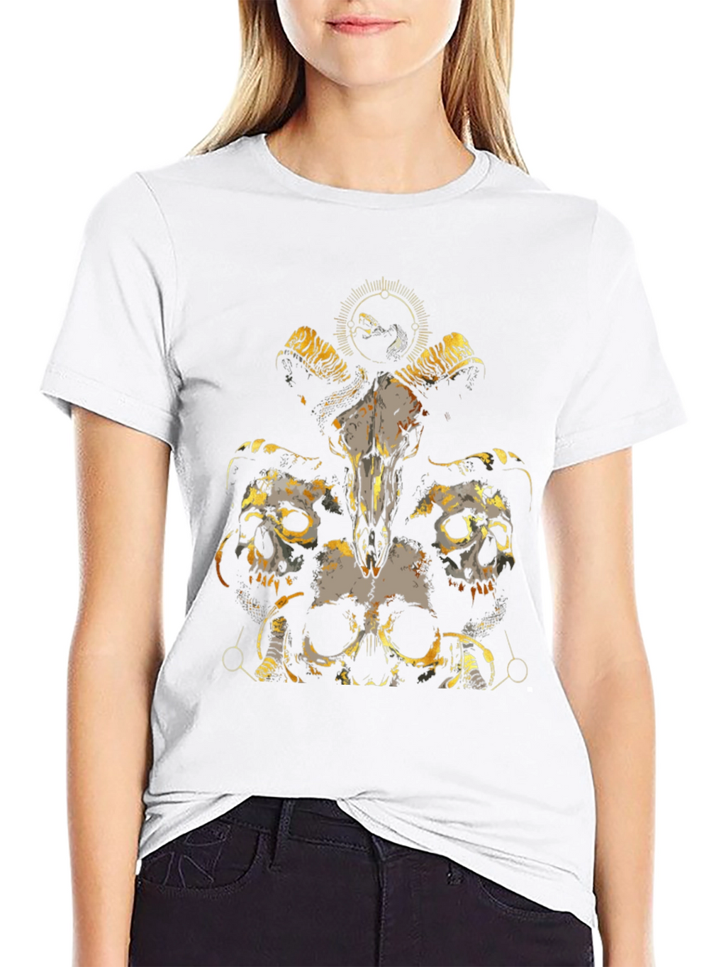 Skull & Ram Graphic Tee - Black