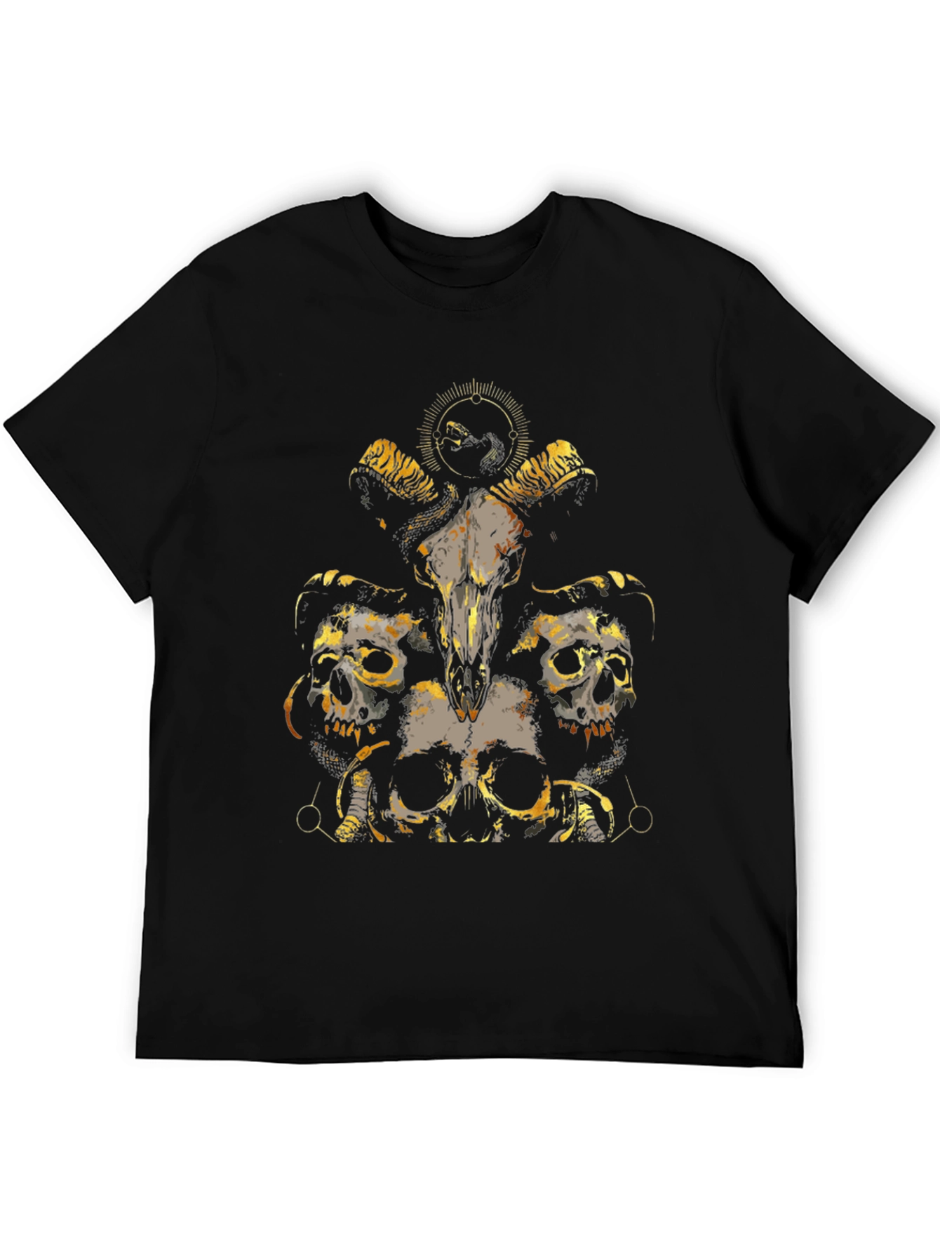 Skull & Ram Graphic Tee - Black