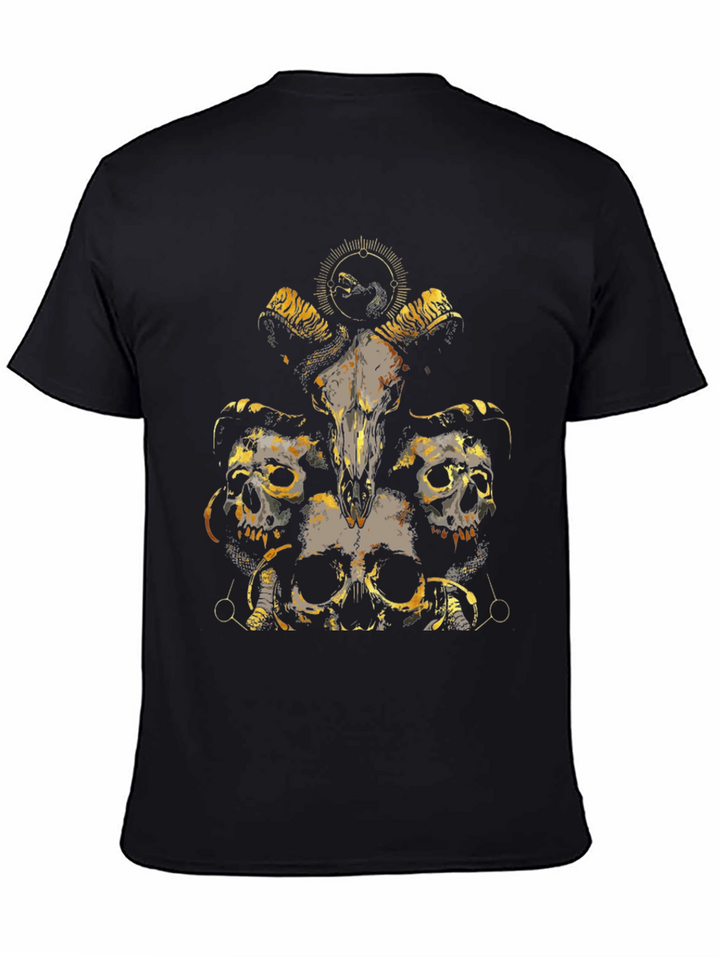 Skull & Ram Graphic Tee - Black